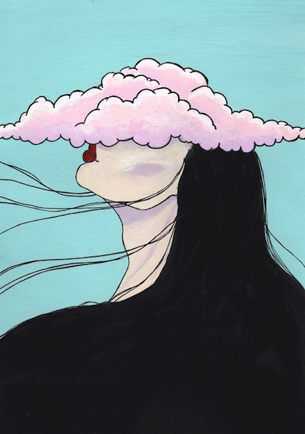 "Head in the Clouds" Painting
